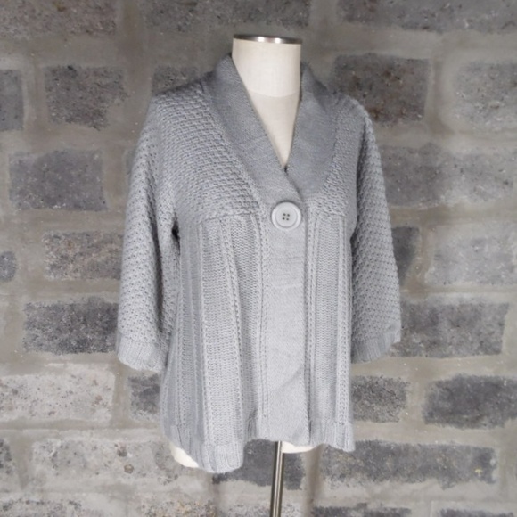 PACIFIC HEIGHTS OF LONDON gray empire cardigan - Picture 1 of 6